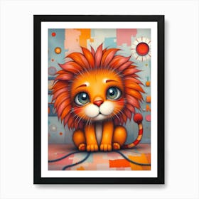 Simba, the Whimsical Cub Poster