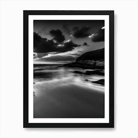 Black And White Beach Scene 3 Art Print