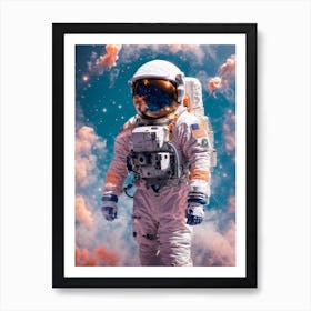 Astronaut In Space Print    Art Print