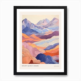 Mount Quincy Adams United States 3 Colourful Mountain Illustration Poster Art Print