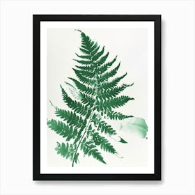 Green Ink Painting Of A Rabbits Foot Fern 1 Art Print