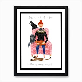 Cats On The Couch Art Print