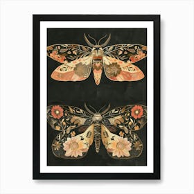 Nocturnal Butterfly William Morris Style 8 Art Print