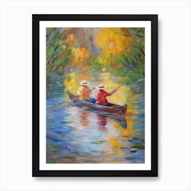 Canoeing In The Style Of Monet 4 Art Print