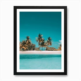 Tropical Beach With Palm Trees 2 Art Print