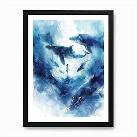 Blue Whales Art Print