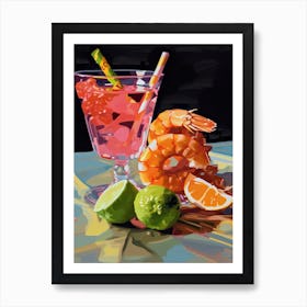 Shrimps Cocktail Oil Painting 4 Art Print