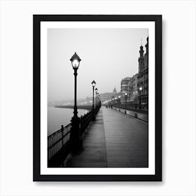 Gijon, Spain, Black And White Analogue Photography 2 Art Print