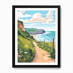 The Causeway Coast Way Northern Ireland 3 Hike Illustration Art Print