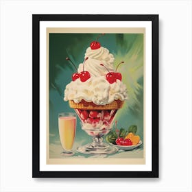 Ice Cream Sundae Vintage Photography Style 3 Art Print