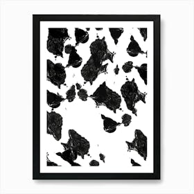 Black Paint Splatter Art Print