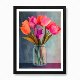 Tulips in a Vase. Floral Watercolor Art Print