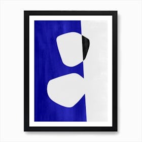 Abstraction In Blue And Black 1 Art Print