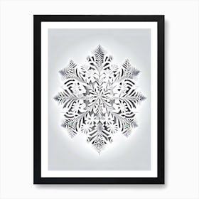 Winter Snowflake Pattern, Snowflakes, Marker Art 2 Art Print