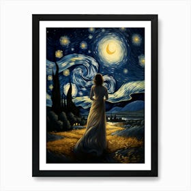 Dance Of Celestial Hues Rediscovering The Magic In Starry Night Art Print