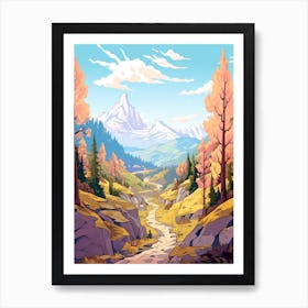 Chamonix To Zermatt France 1 Hike Illustration Art Print