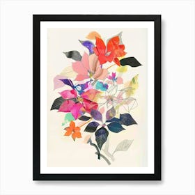 Poinsettia 1 Collage Flower Bouquet Art Print