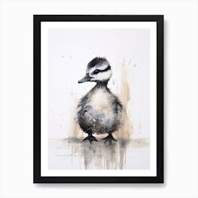 Duckling Water Colour Paint Splash Art Print