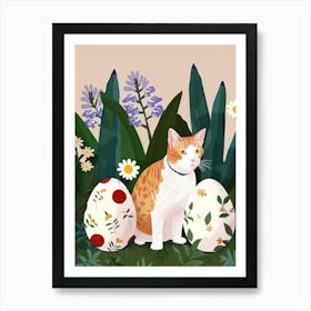 Cat And Easter Eggs 4 Art Print