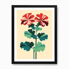 Cut Out Style Flower Art Geranium 2 Art Print