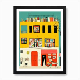 Tel Aviv The Book Nook Pastel Colours 4 Art Print