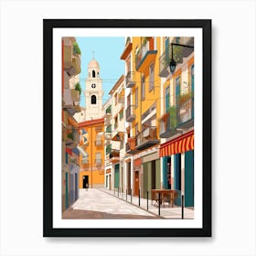 San Sebastian, Spain, Graphic Illustration 2 Art Print