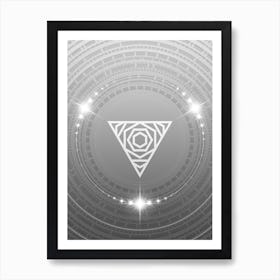 Geometric Glyph in White and Silver with Sparkle Array n.0280 Art Print