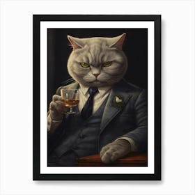 Gangster Cat British Shorthair 3 Art Print