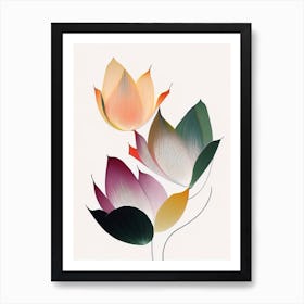 Lotus Flower Petals Abstract Line Drawing 3 Art Print