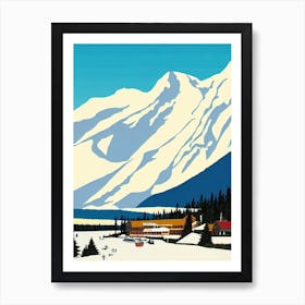 Alyeska, Usa Midcentury Vintage Skiing Poster Art Print