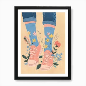 Pink Shoes And Wild Flowers 6 Art Print