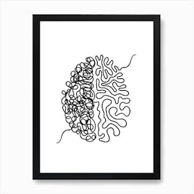 Brain Fineline Illustration Art Print