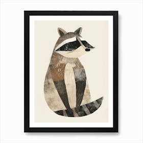 Charming Nursery Kids Animals Raccoon 2 Art Print