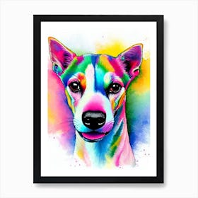 Whippet Rainbow Oil Painting Dog Art Print