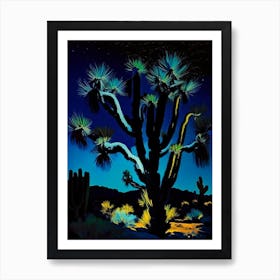 Joshua Trees At Night Nat Viga Style  (3) Art Print