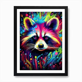 A Honduran Raccoon Vibrant Paint Splash 4 Art Print