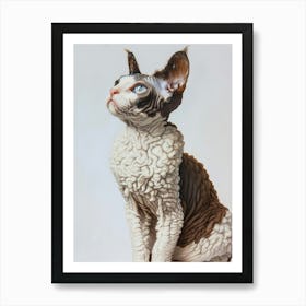 Selkirk Rex Cat Painting 4 Art Print