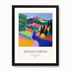 Colourful Gardens Powis Castle Gardens Wales 1 Blue Poster Art Print