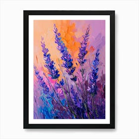 Lavender Branches Oil Painting 1 Art Print