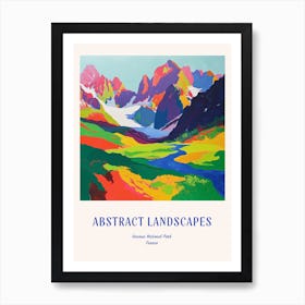 Colourful Abstract Vanoise National Park France 4 Poster Blue Art Print