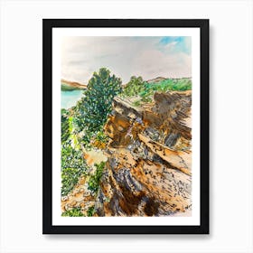 Climbing the Rocks Art Print