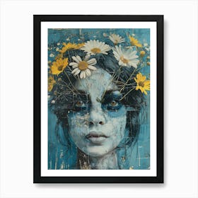 She Wore Flowers In Her Hair Art Print