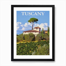 Tuscany, Italy Travel Poster, Karen Arnold Art Print