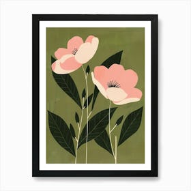 Pink & Green Everlasting Flower 1 Art Print