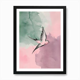 Watercolor Bird Painting Art Print