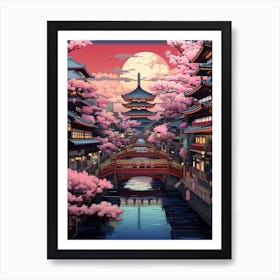 Osaka Pixel Art 2 Art Print