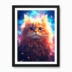 Cat With Starry Sky Art Print