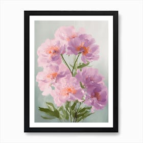 Lilac Flowers Acrylic Painting In Pastel Colours 4 Art Print