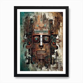 Aztec Mask, Native american Art Print