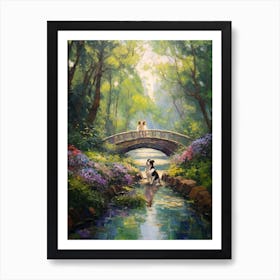 A Painting Of A Dog In Shanghai Botanical Garden, China In The Style Of Impressionism 04 Art Print